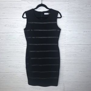 Calvin Klein Dress With Faux Leather Trim